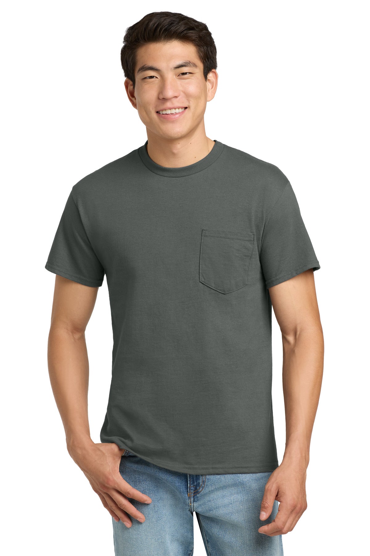 Gildan - Ultra Cotton 100% US Cotton T-Shirt with Pocket.  2300 - Charcoal
