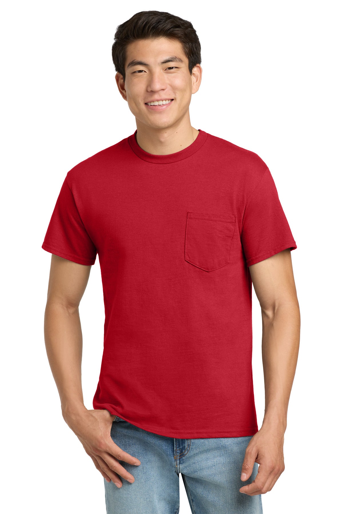 Gildan - Ultra Cotton 100% US Cotton T-Shirt with Pocket.  2300 - Red