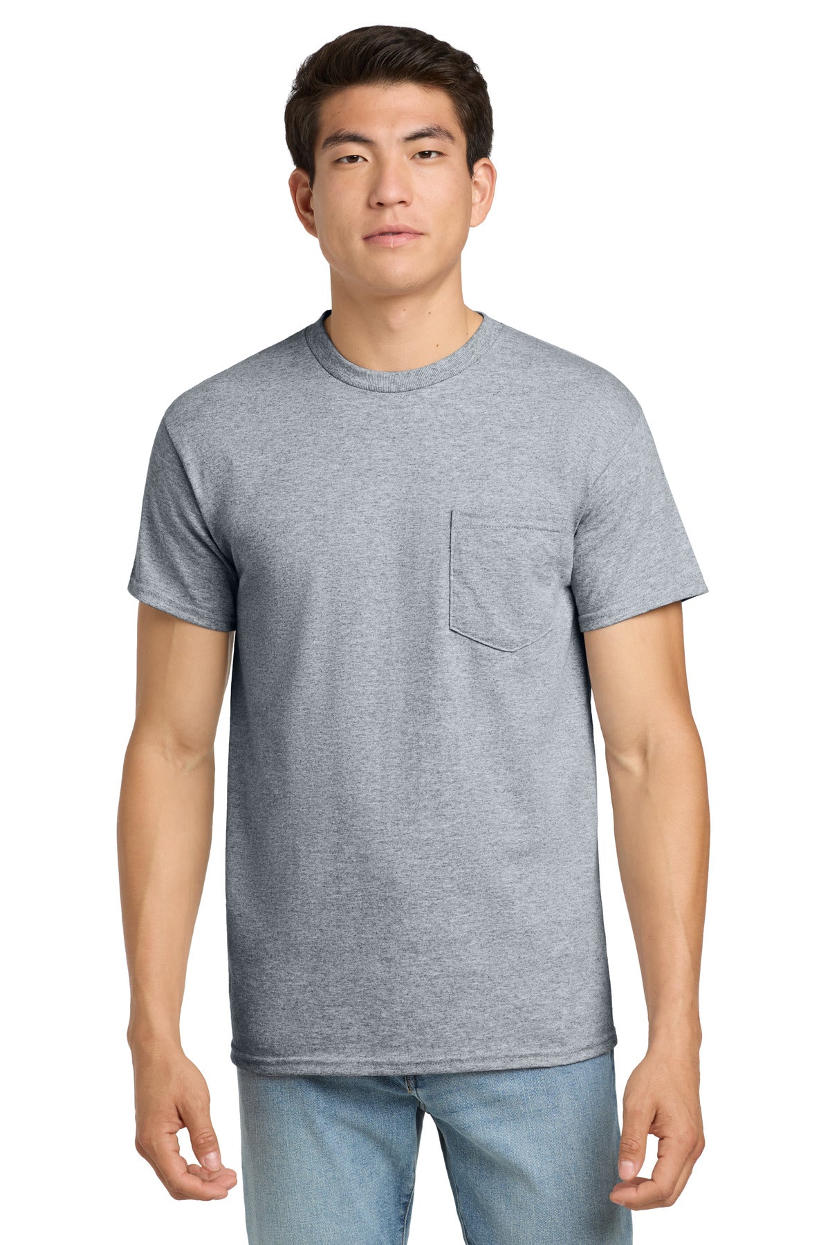 Gildan - Ultra Cotton 100% US Cotton T-Shirt with Pocket.  2300 - Sport Grey