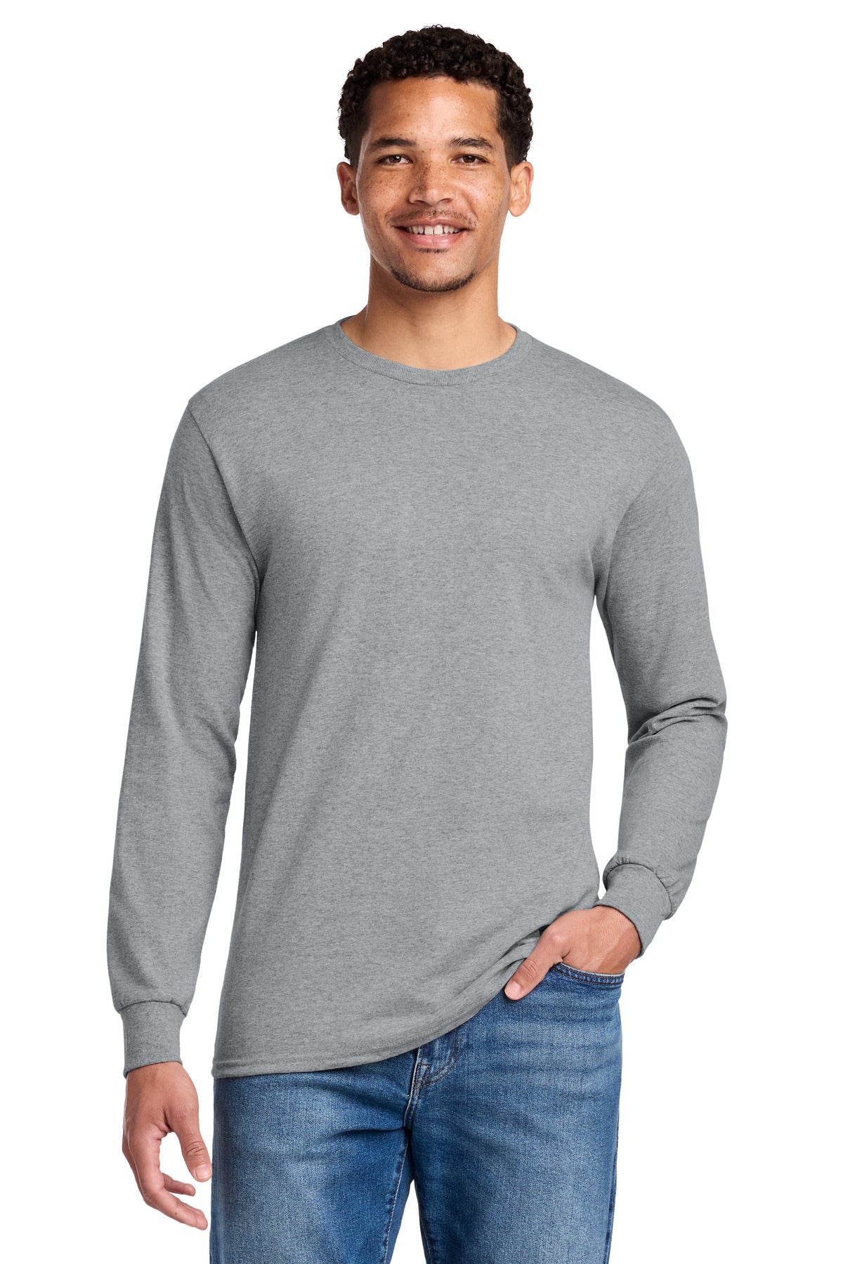 Jerzees - Dri-Power 50/50 Cotton/Poly Long Sleeve T-Shirt.  29LS - Athletic Heather
