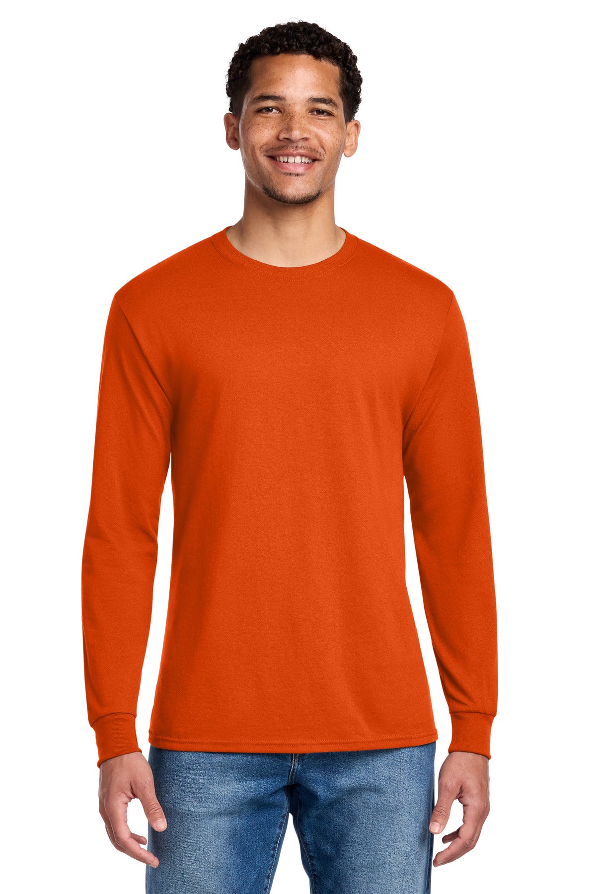 Jerzees - Dri-Power 50/50 Cotton/Poly Long Sleeve T-Shirt.  29LS - Burnt Orange