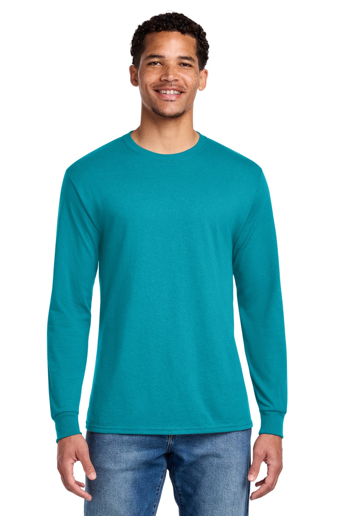Jerzees - Dri-Power 50/50 Cotton/Poly Long Sleeve T-Shirt.  29LS - California Blue