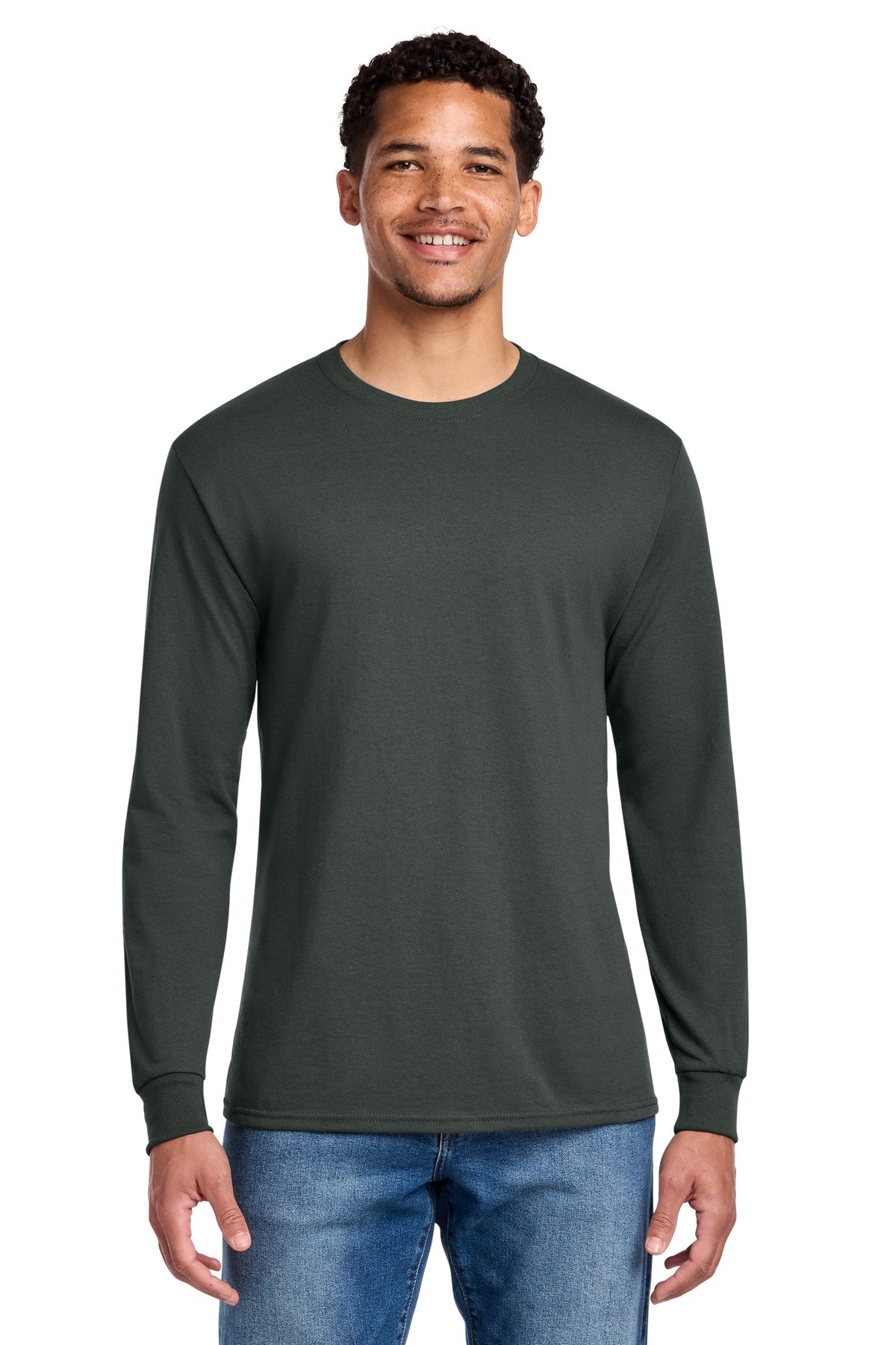 Jerzees - Dri-Power 50/50 Cotton/Poly Long Sleeve T-Shirt.  29LS - Charcoal Grey