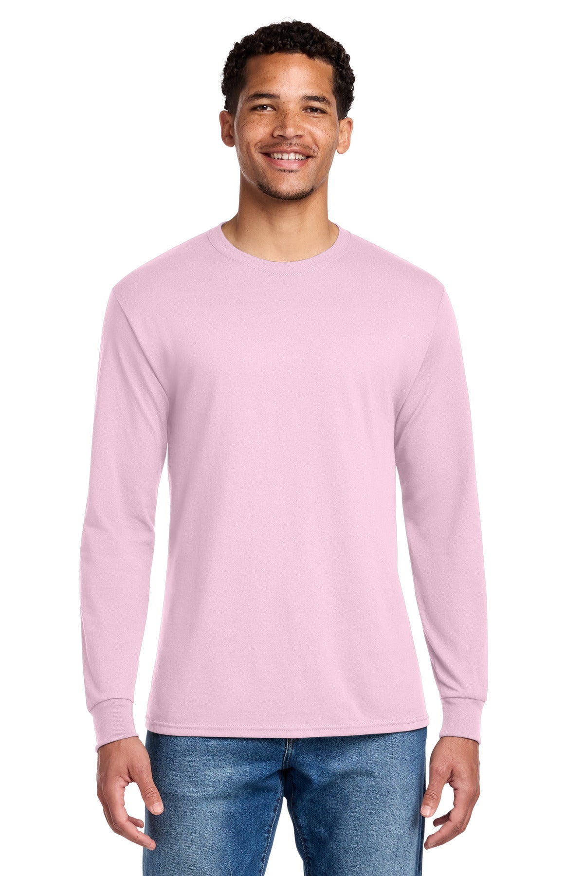 Jerzees - Dri-Power 50/50 Cotton/Poly Long Sleeve T-Shirt.  29LS - Classic Pink