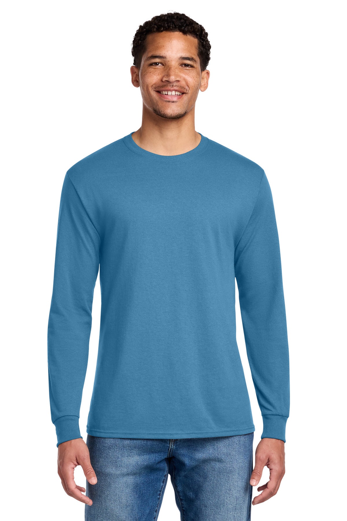 Jerzees - Dri-Power 50/50 Cotton/Poly Long Sleeve T-Shirt.  29LS - Columbia Blue