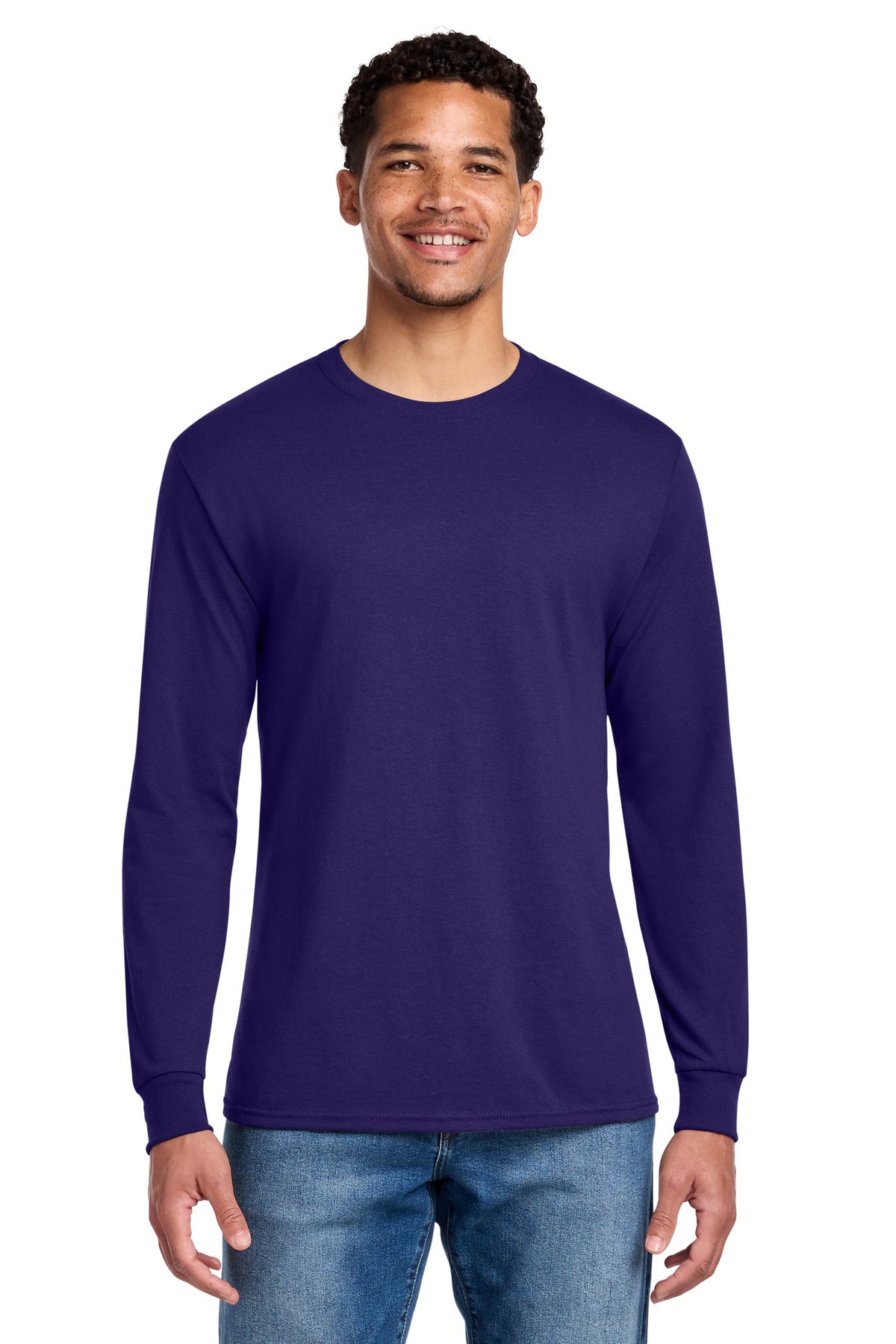 Jerzees - Dri-Power 50/50 Cotton/Poly Long Sleeve T-Shirt.  29LS - Deep Purple