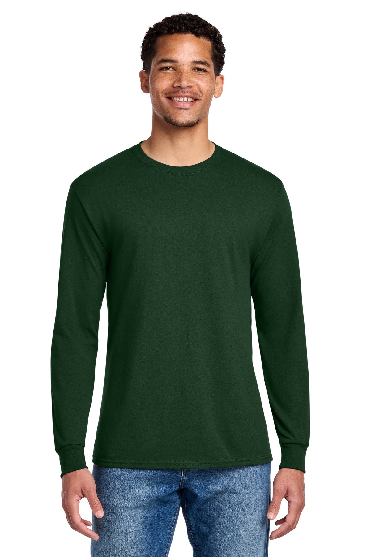 Jerzees - Dri-Power 50/50 Cotton/Poly Long Sleeve T-Shirt.  29LS - Forest Green