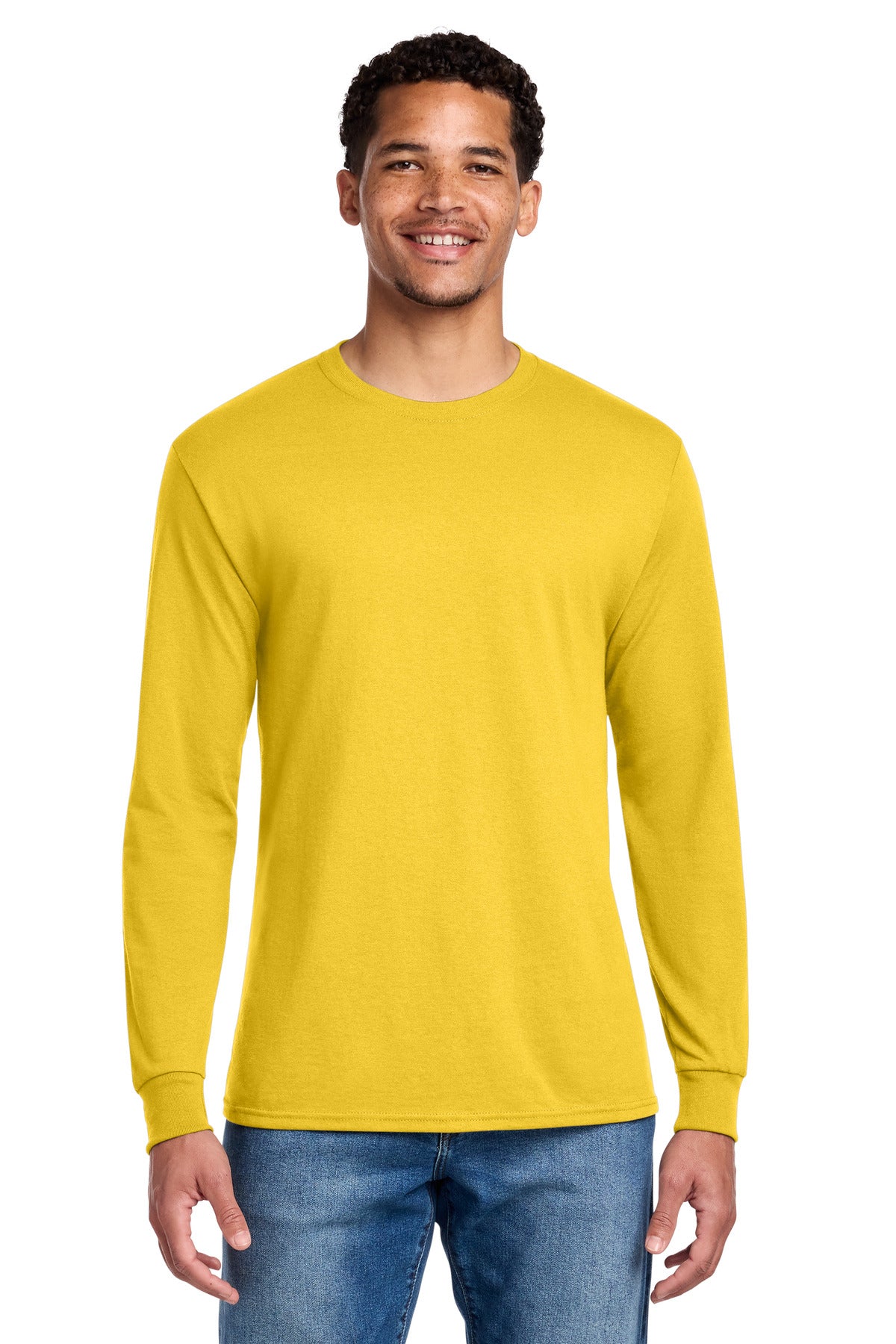 Jerzees - Dri-Power 50/50 Cotton/Poly Long Sleeve T-Shirt.  29LS - Island Yellow