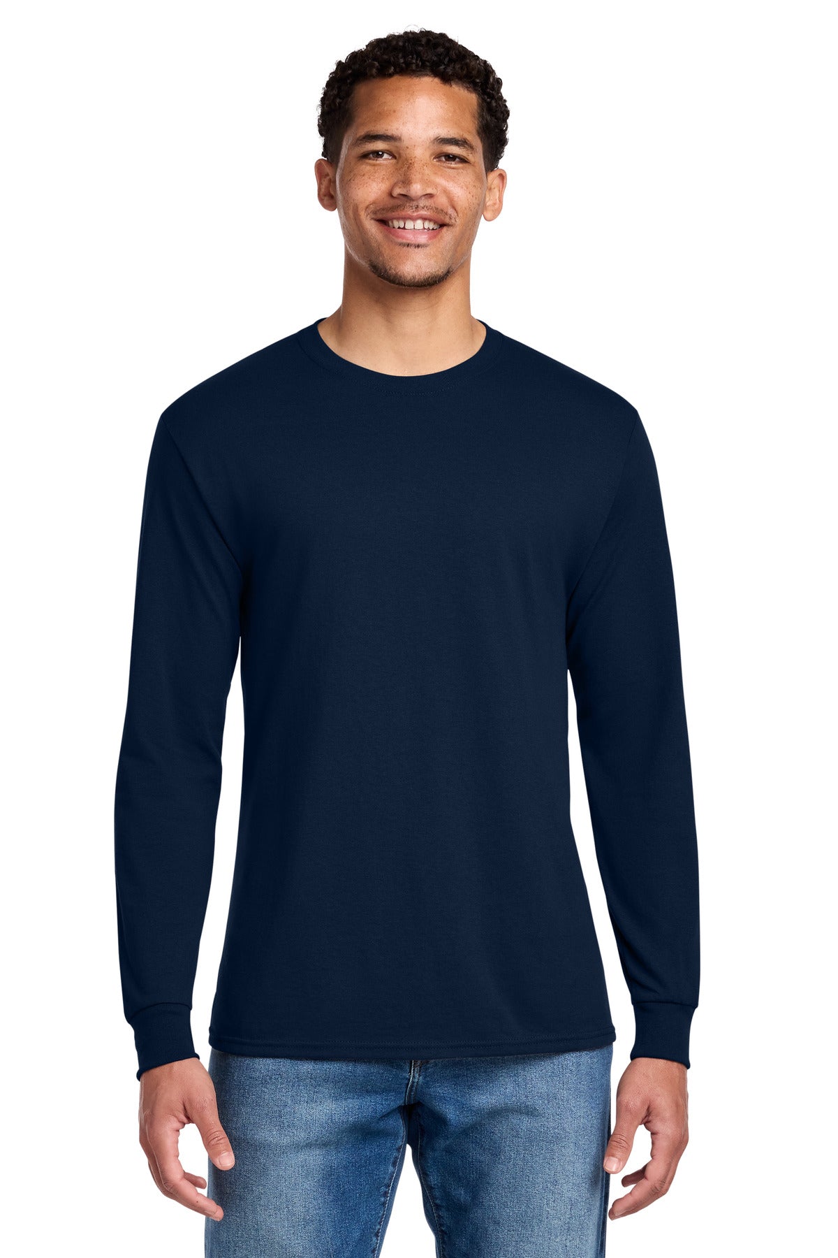 Jerzees - Dri-Power 50/50 Cotton/Poly Long Sleeve T-Shirt.  29LS - J. Navy