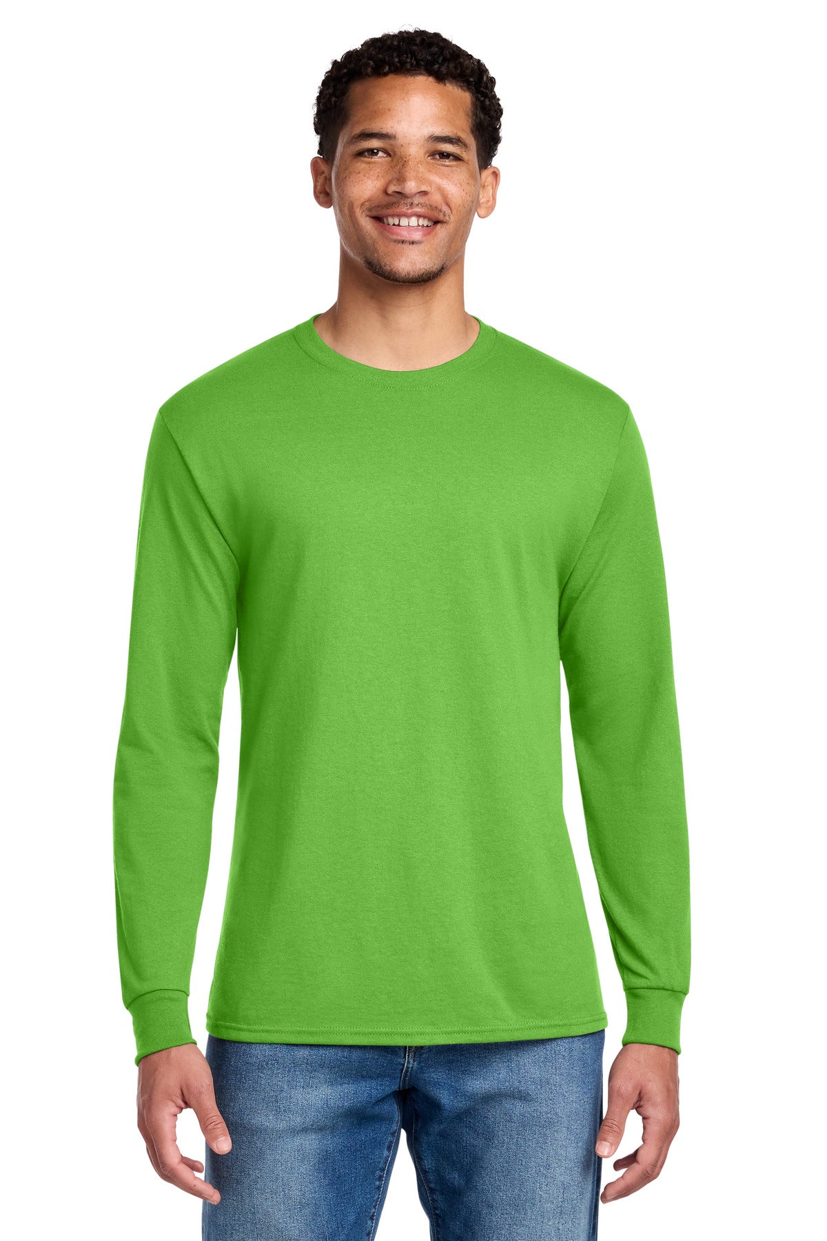 Jerzees - Dri-Power 50/50 Cotton/Poly Long Sleeve T-Shirt.  29LS - Kiwi