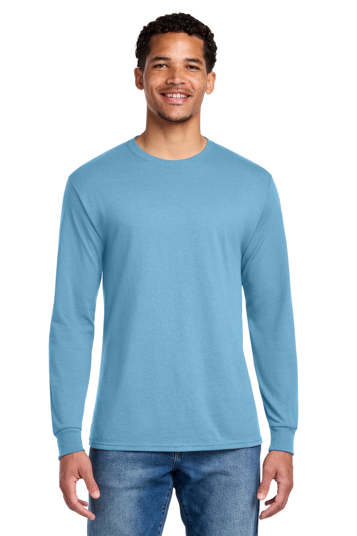 Jerzees - Dri-Power 50/50 Cotton/Poly Long Sleeve T-Shirt.  29LS - Light Blue