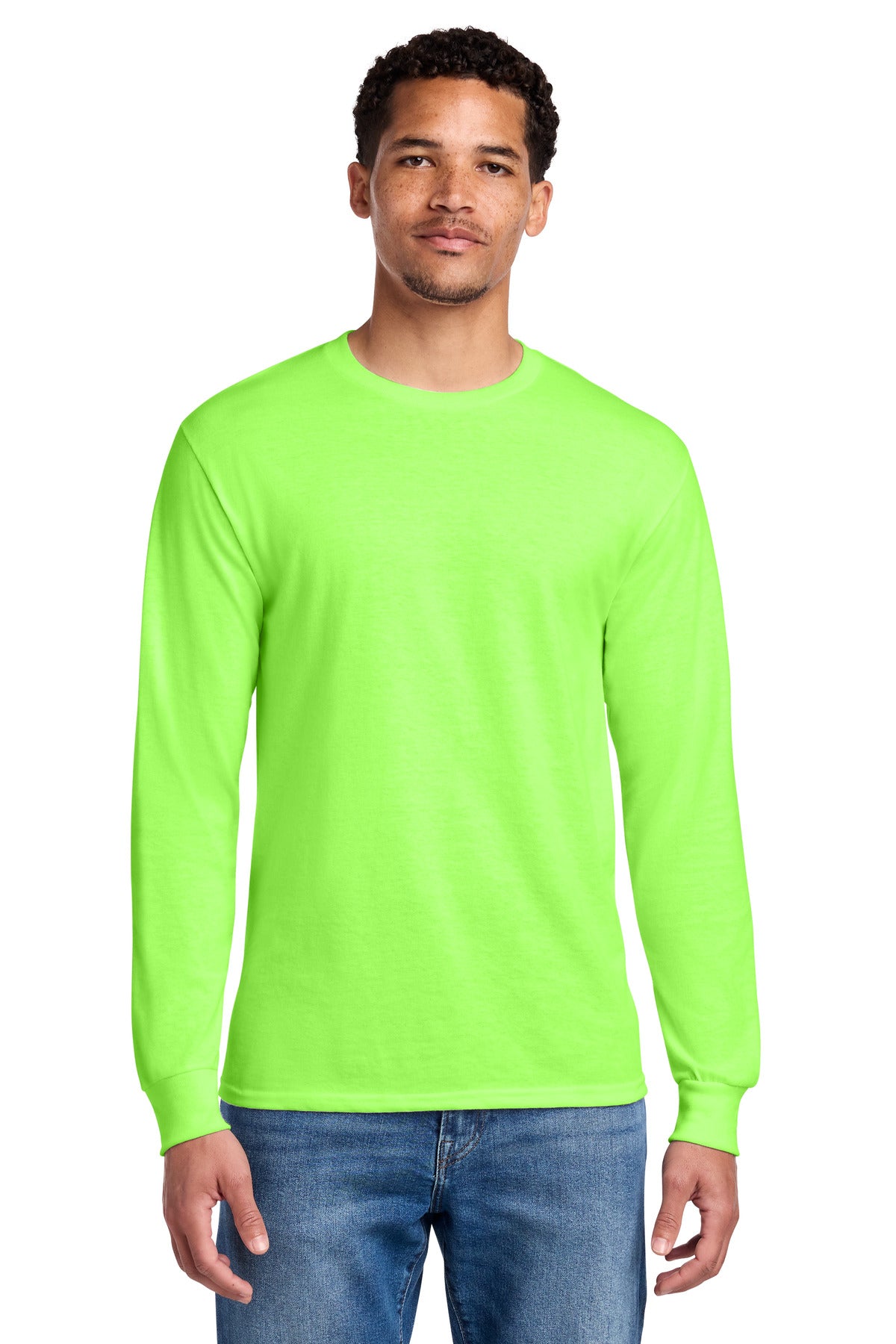 Jerzees - Dri-Power 50/50 Cotton/Poly Long Sleeve T-Shirt.  29LS - Neon Green