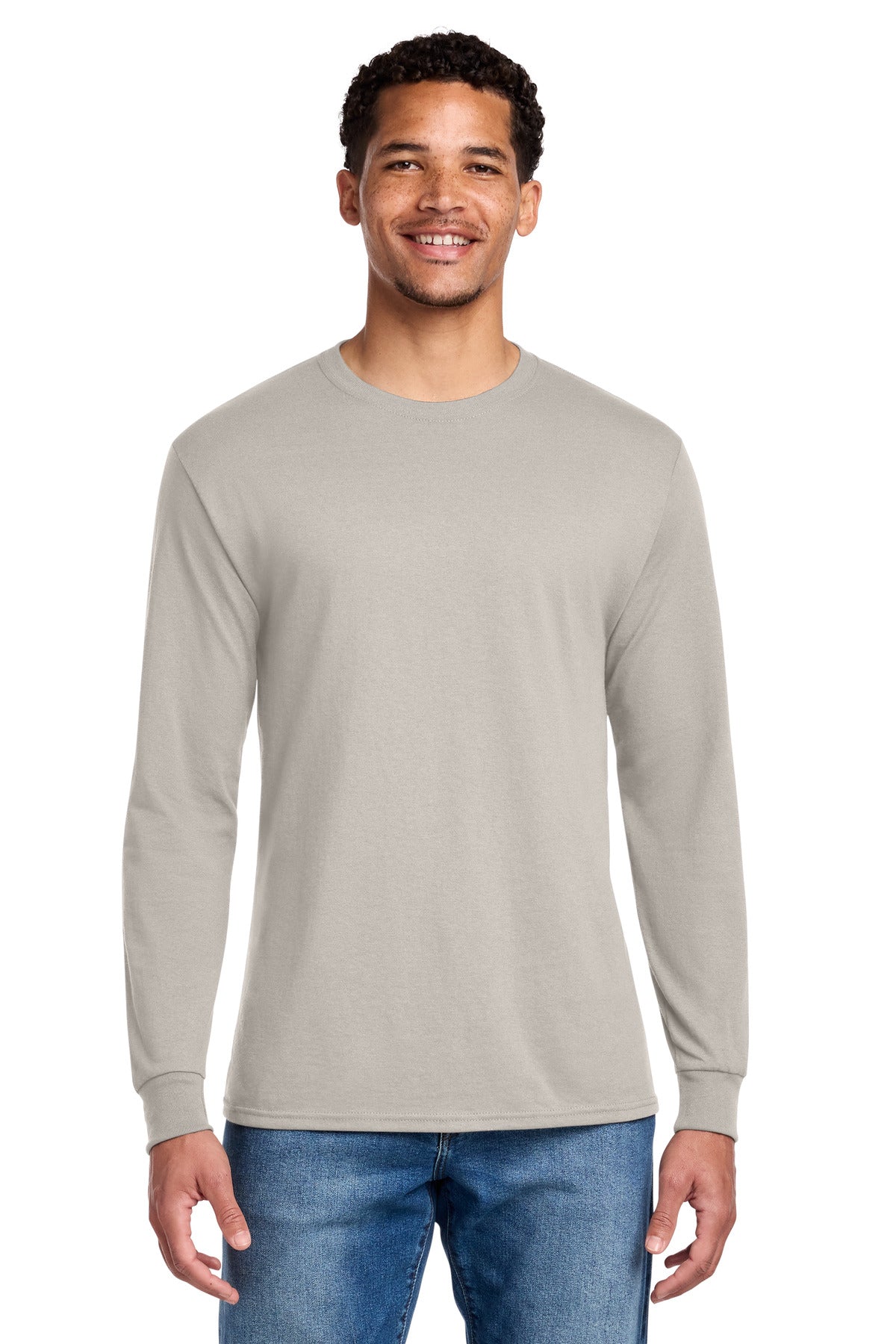 Jerzees - Dri-Power 50/50 Cotton/Poly Long Sleeve T-Shirt.  29LS - Sandstone