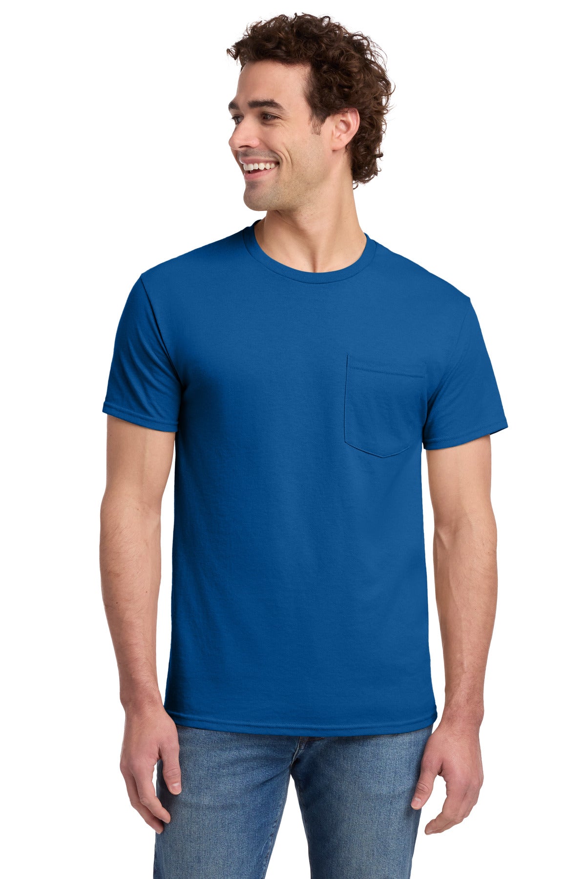 Jerzees -  Dri-Power 50/50 Cotton/Poly Pocket T-Shirt.  29MP - Royal