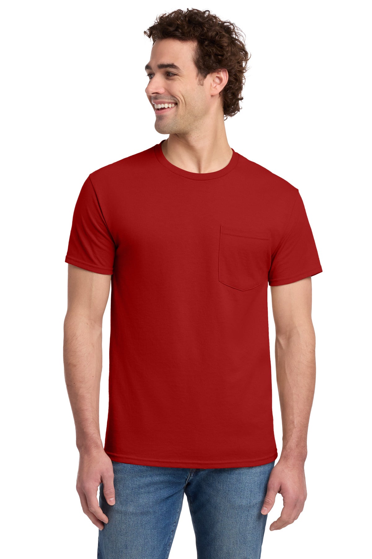 Jerzees -  Dri-Power 50/50 Cotton/Poly Pocket T-Shirt.  29MP - True Red