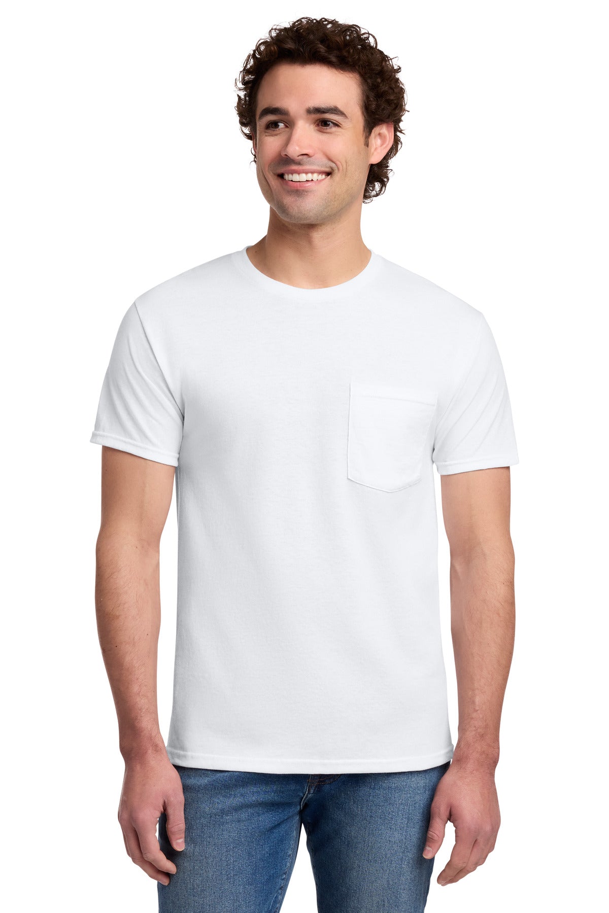 Jerzees -  Dri-Power 50/50 Cotton/Poly Pocket T-Shirt.  29MP - White