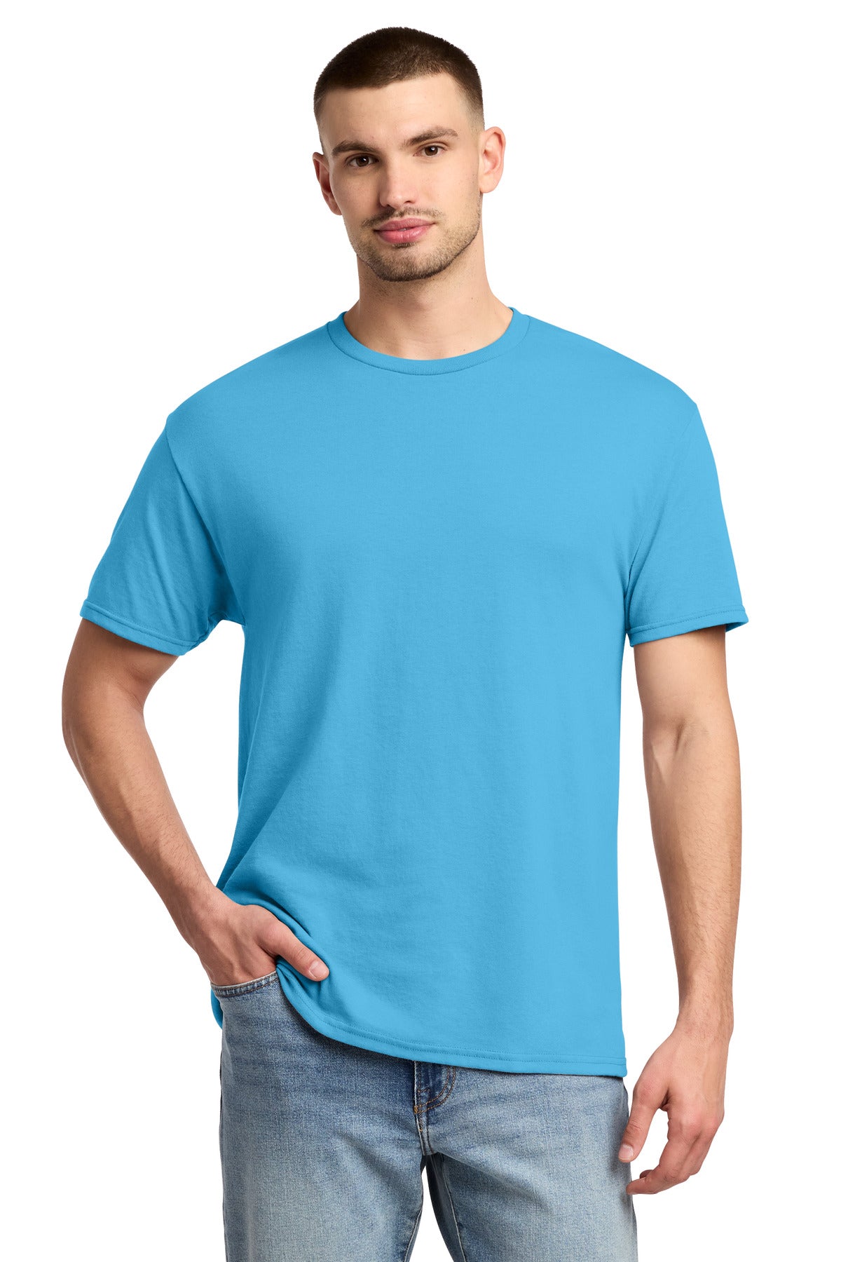 Jerzees -  Dri-Power 50/50 Cotton/Poly T-Shirt.  29M - Aquatic Blue