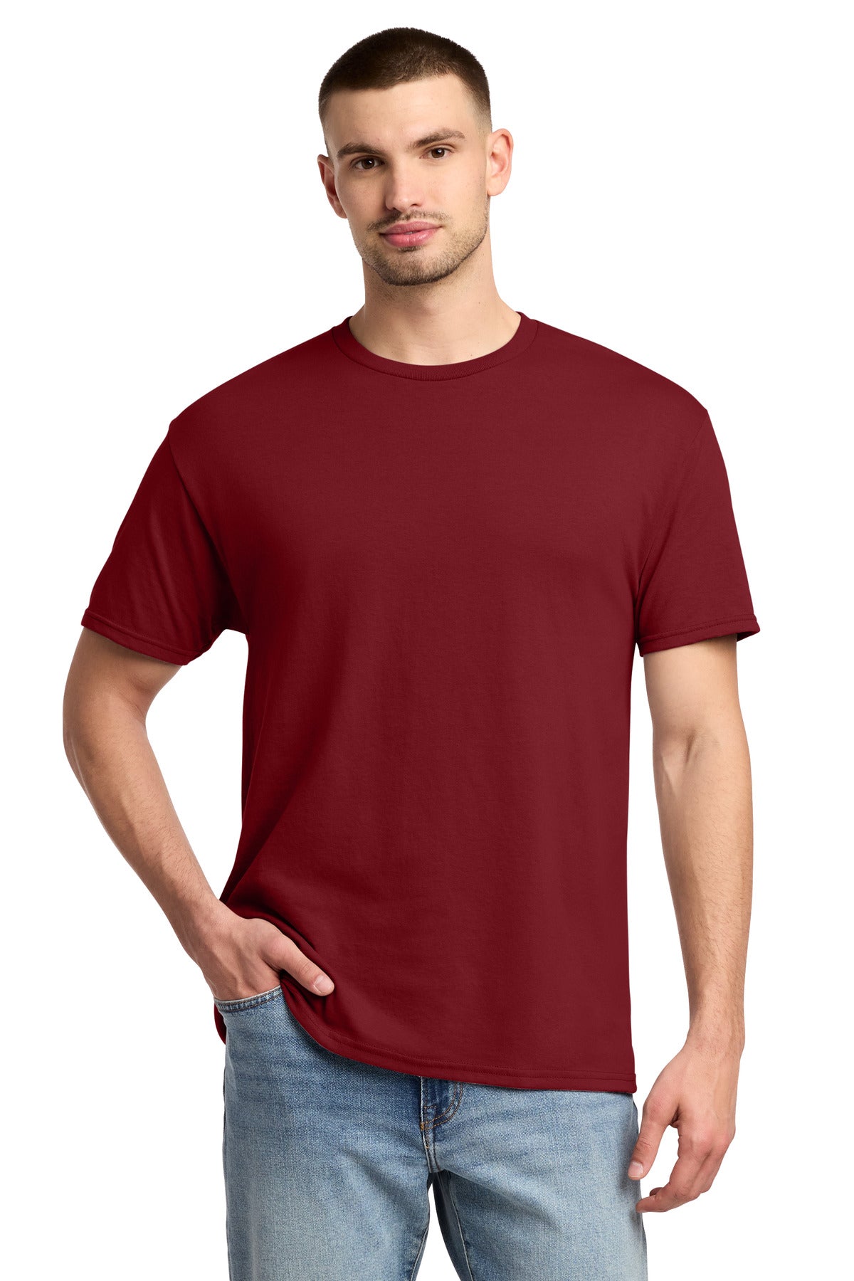Jerzees -  Dri-Power 50/50 Cotton/Poly T-Shirt.  29M - Cardinal