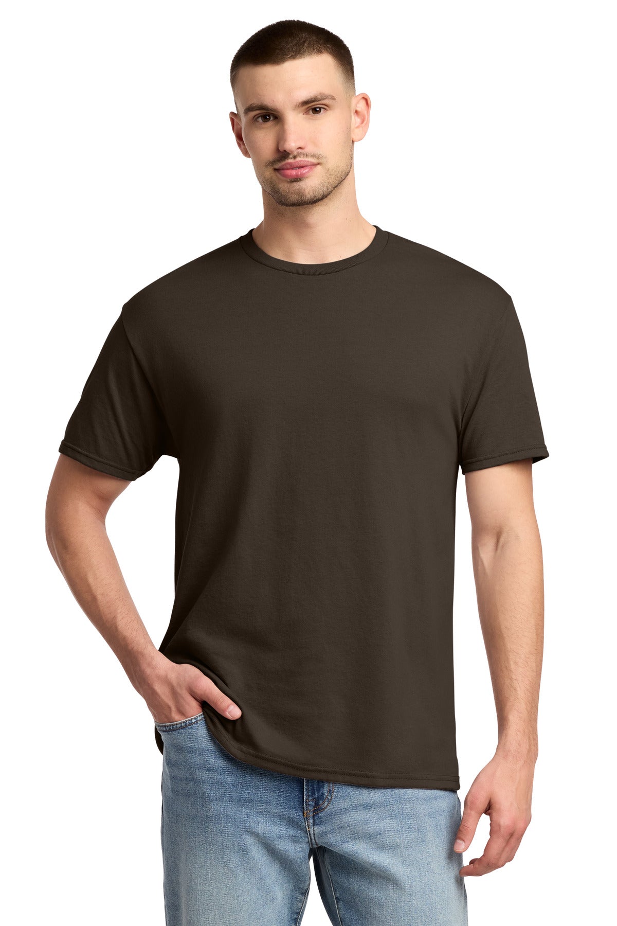 Jerzees -  Dri-Power 50/50 Cotton/Poly T-Shirt.  29M - Chocolate