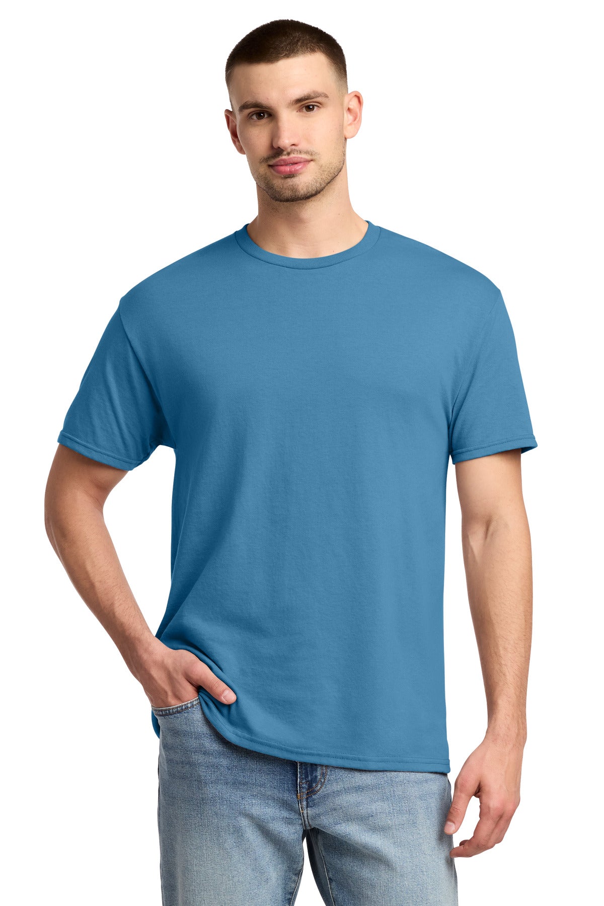Jerzees -  Dri-Power 50/50 Cotton/Poly T-Shirt.  29M - Columbia Blue