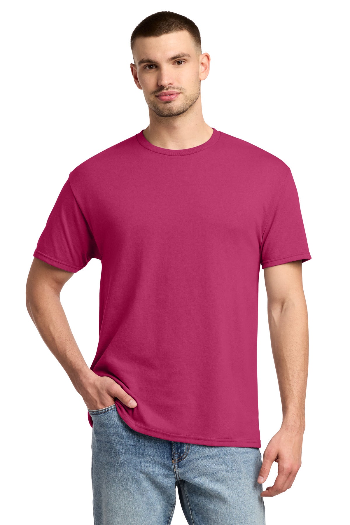 Jerzees -  Dri-Power 50/50 Cotton/Poly T-Shirt.  29M - Cyber Pink