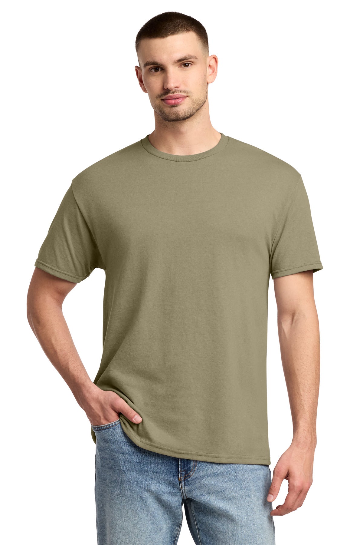 Jerzees -  Dri-Power 50/50 Cotton/Poly T-Shirt.  29M - Khaki
