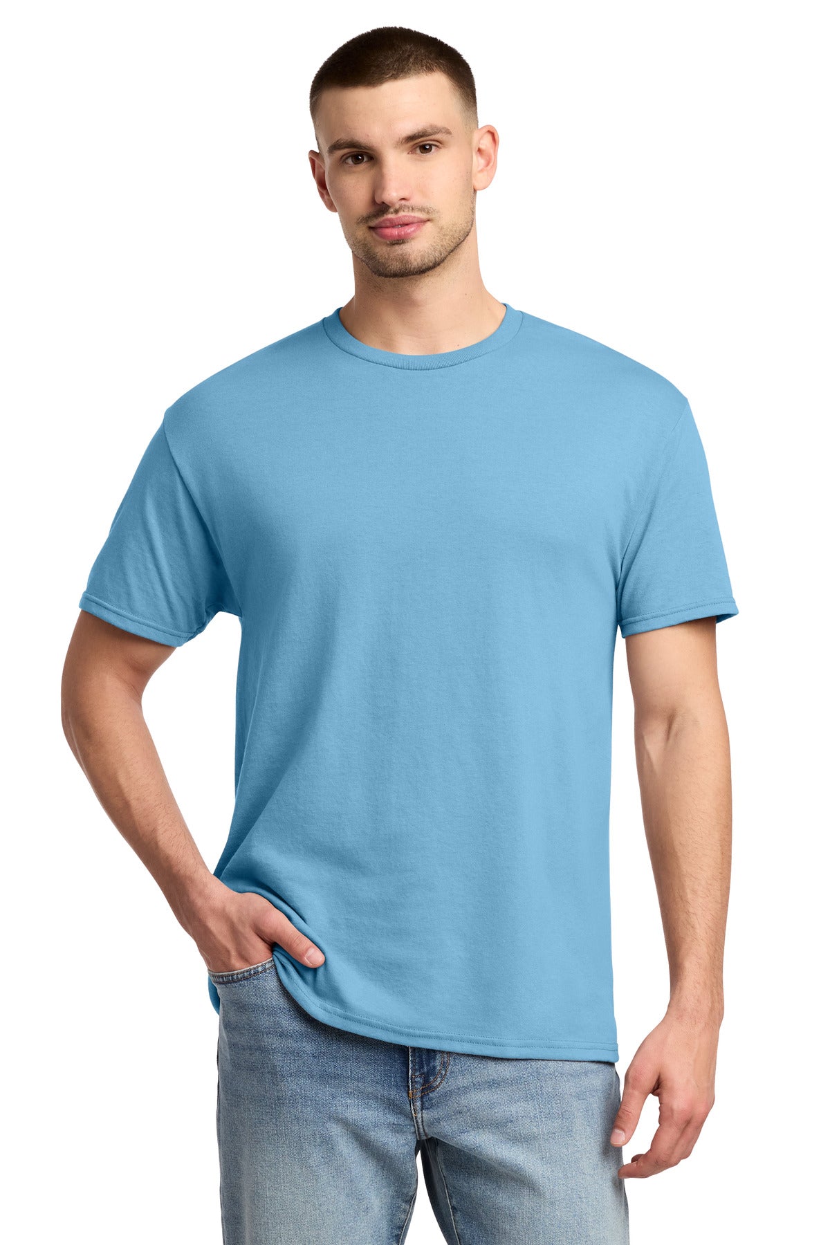 Jerzees -  Dri-Power 50/50 Cotton/Poly T-Shirt.  29M - Light Blue