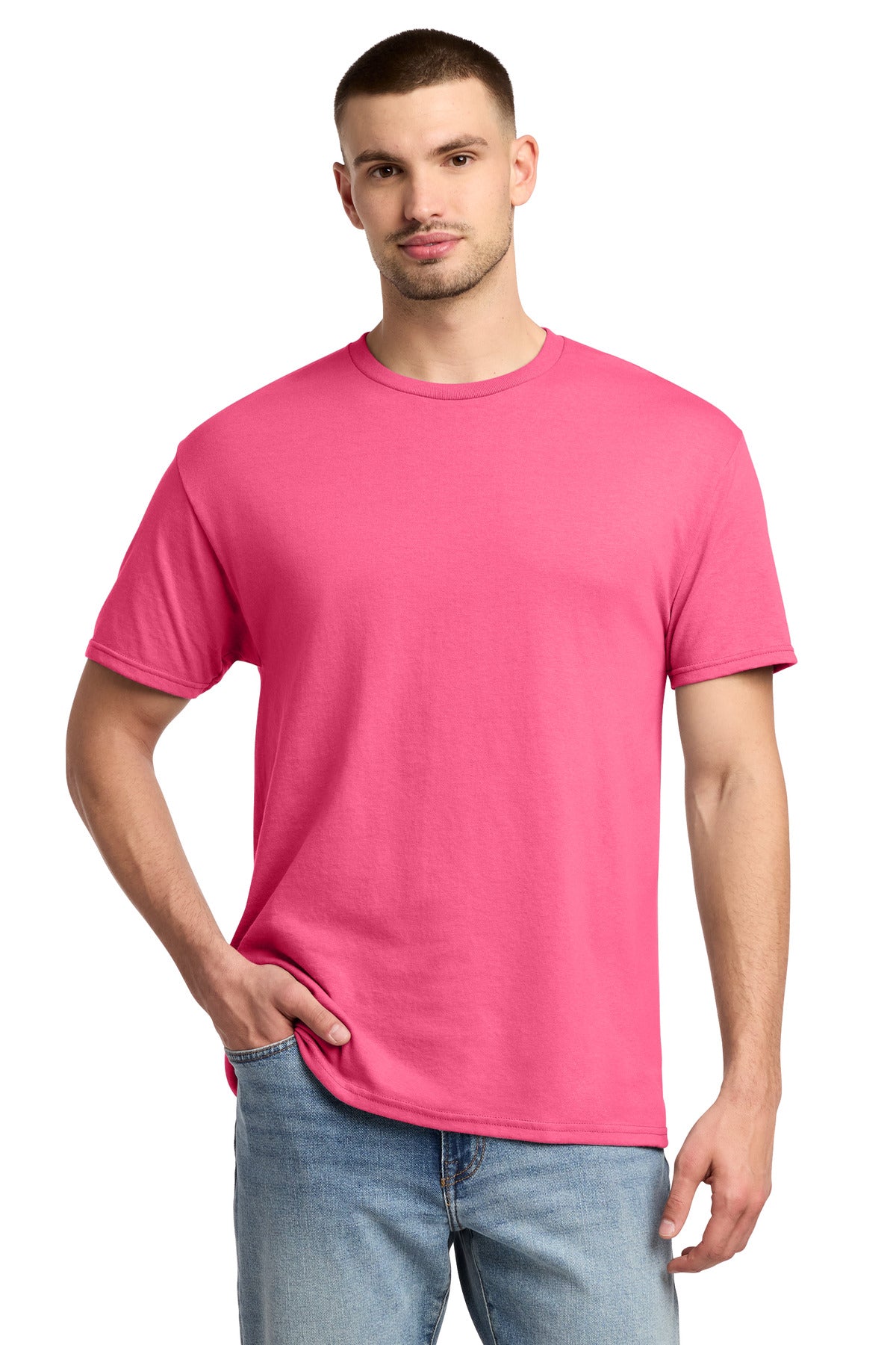 Jerzees -  Dri-Power 50/50 Cotton/Poly T-Shirt.  29M - Neon Pink