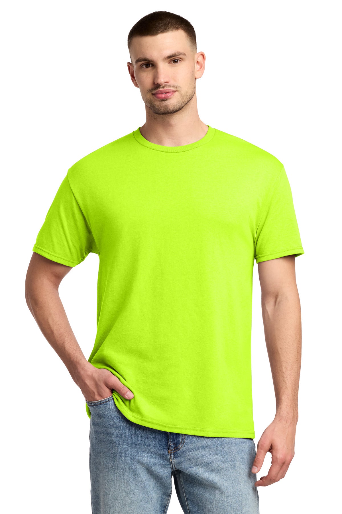 Jerzees -  Dri-Power 50/50 Cotton/Poly T-Shirt.  29M - Safety Green