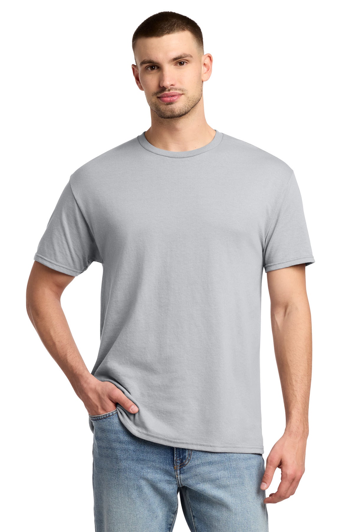 Jerzees -  Dri-Power 50/50 Cotton/Poly T-Shirt.  29M - Silver