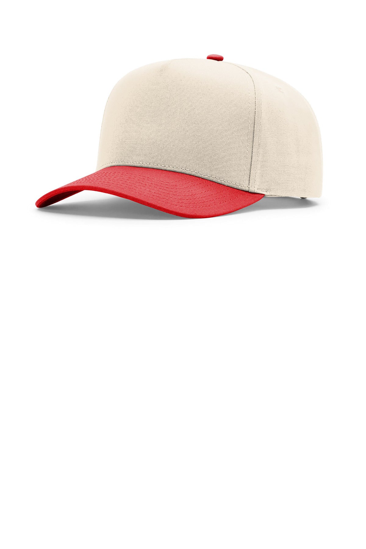 Richardson Full Fabric 5-Panel Champ 323FPC - Cream/ Cream/ Red
