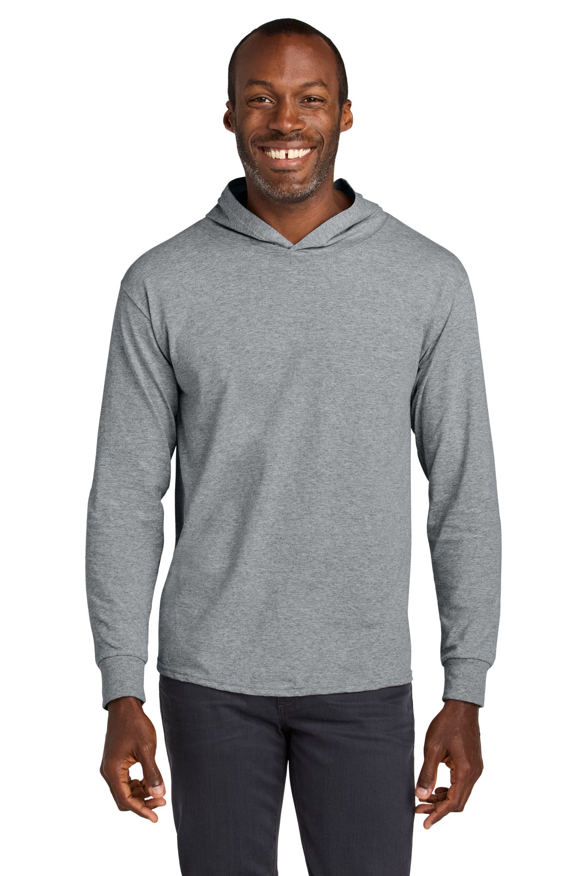 Jerzees Classics Unisex Cotton Long Sleeve Hooded T-Shirt 363LH - Athletic Heather