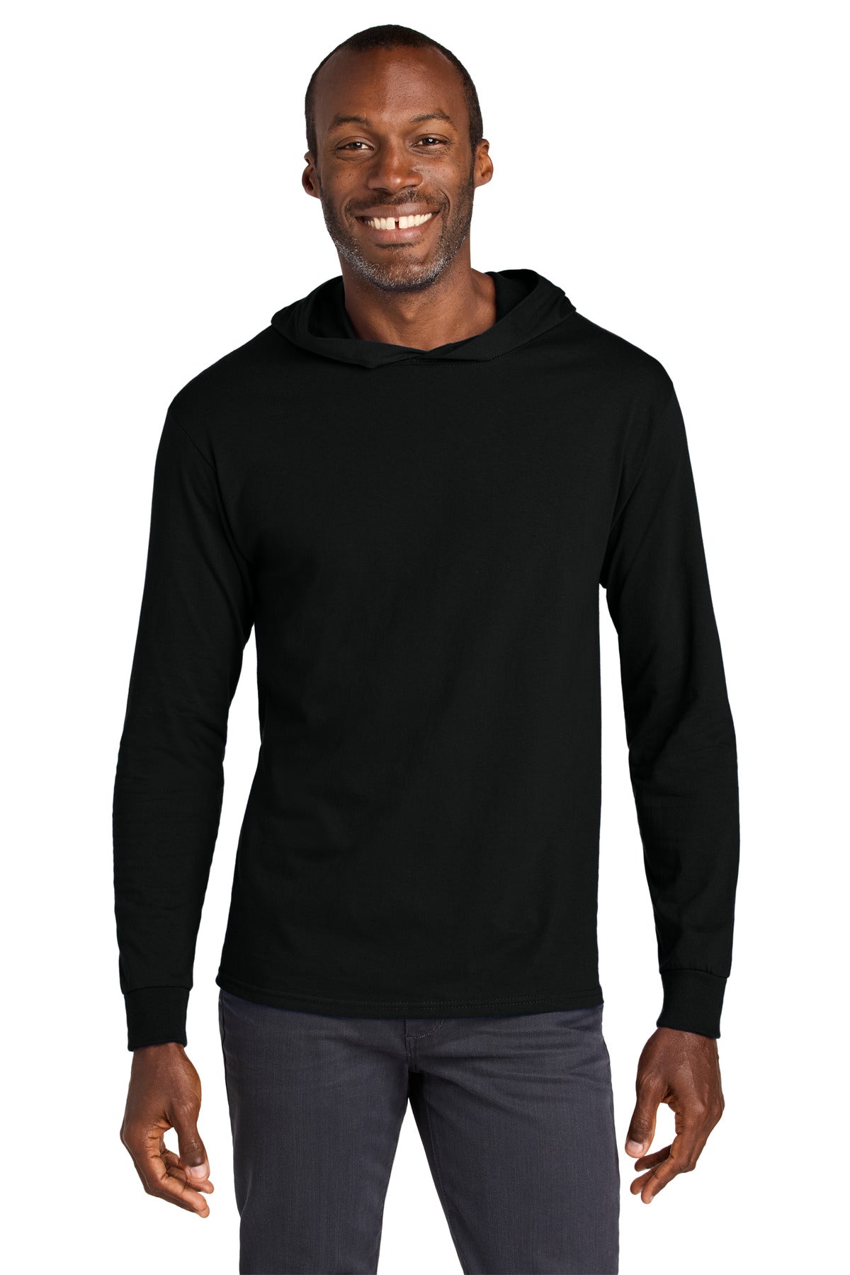 Jerzees Classics Unisex Cotton Long Sleeve Hooded T-Shirt 363LH - Black Ink