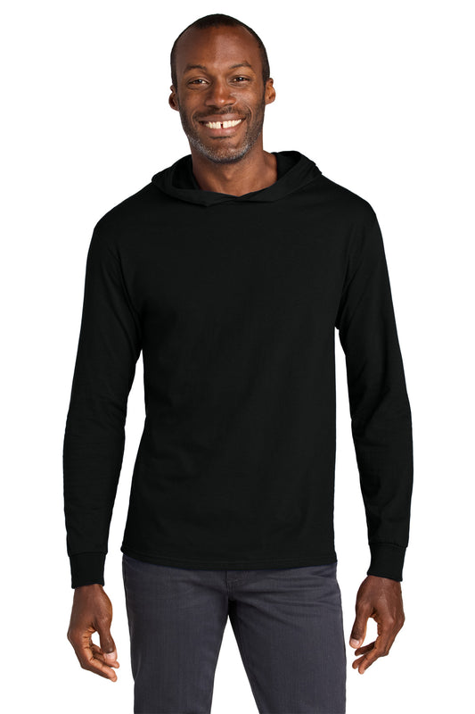 Jerzees Classics Unisex Cotton Long Sleeve Hooded T-Shirt 363LH - Black Ink