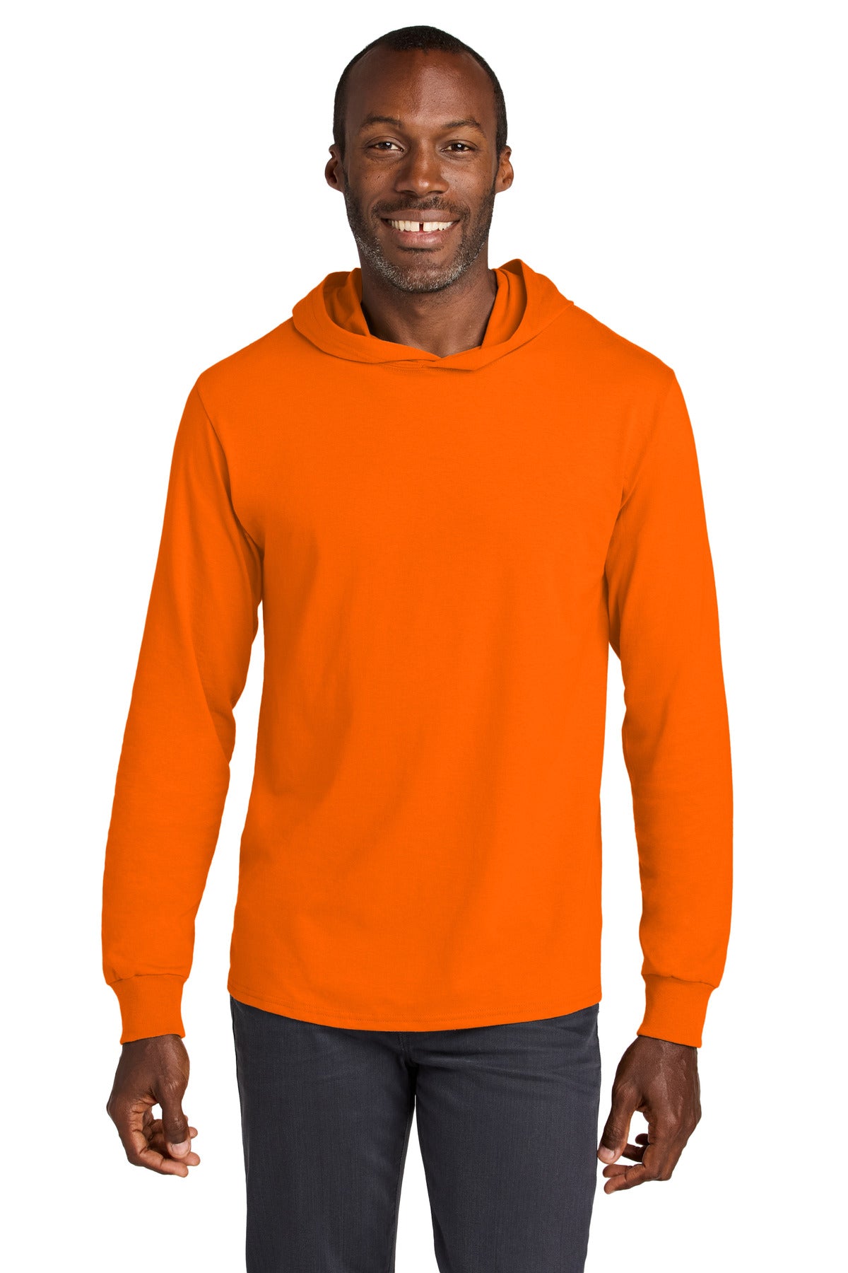 Jerzees Classics Unisex Cotton Long Sleeve Hooded T-Shirt 363LH - Safety Orange