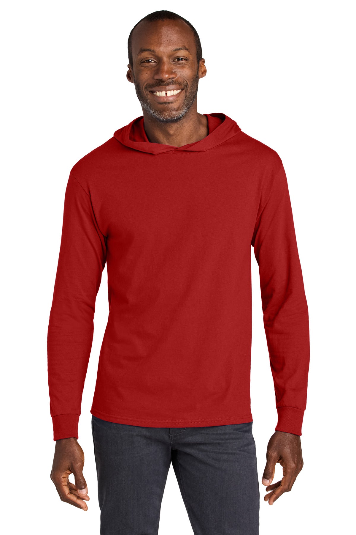 Jerzees Classics Unisex Cotton Long Sleeve Hooded T-Shirt 363LH - True Red
