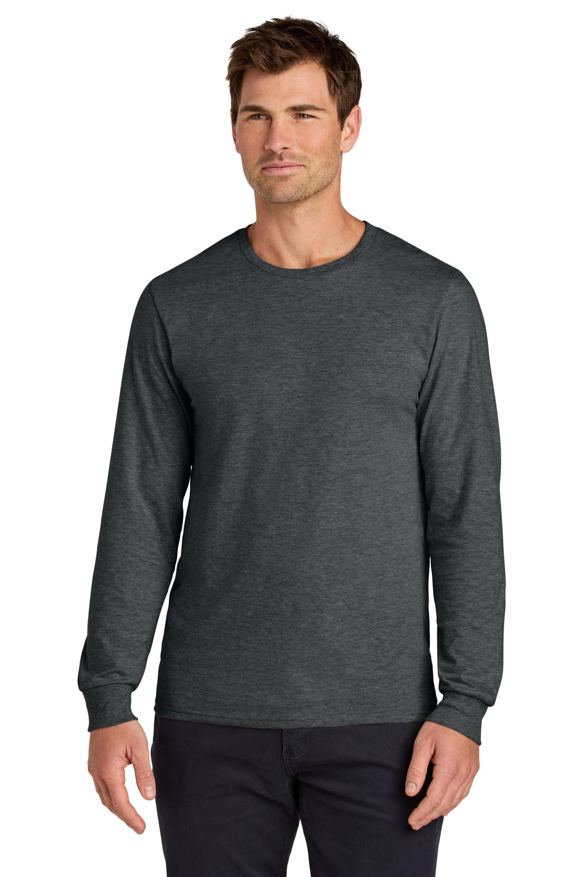 Jerzees Classics Unisex Cotton Long Sleeve T-Shirt 363L - Black Heather