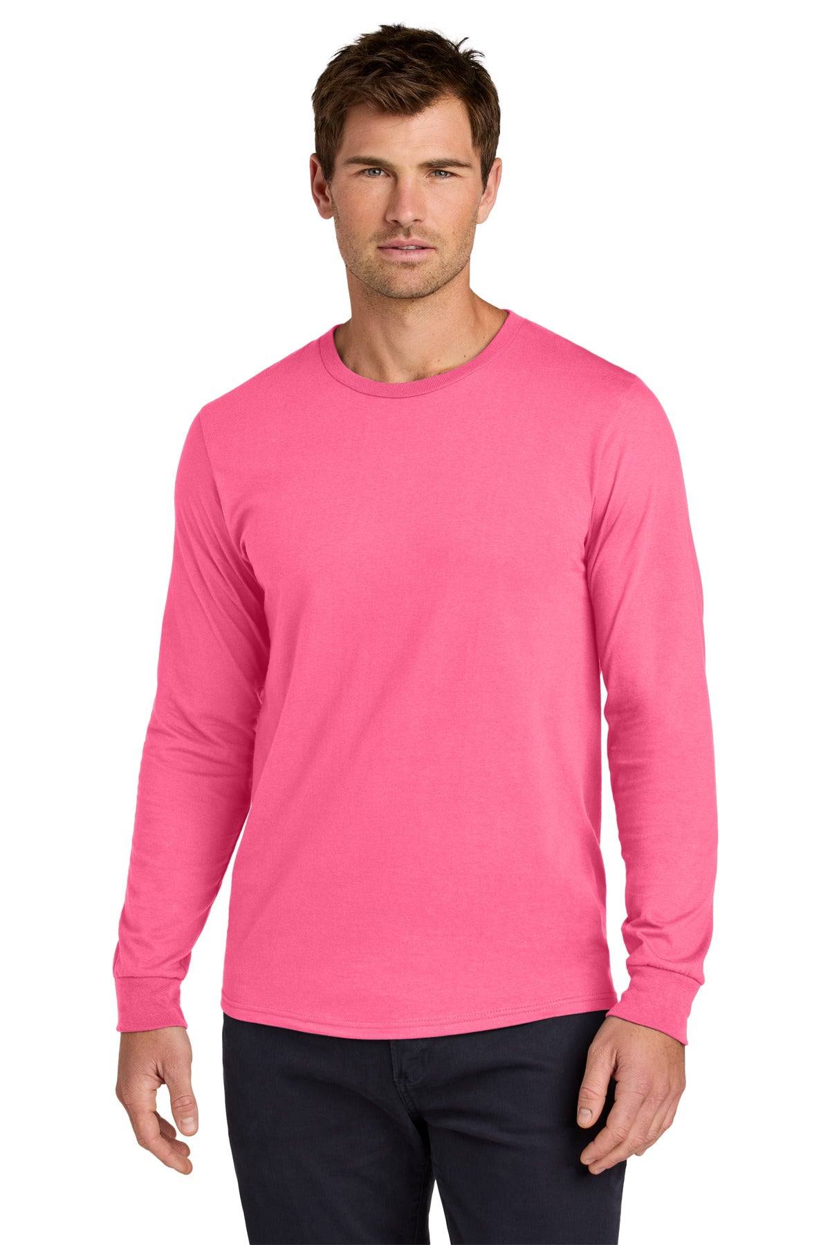 Jerzees Classics Unisex Cotton Long Sleeve T-Shirt 363L - Neon Pink