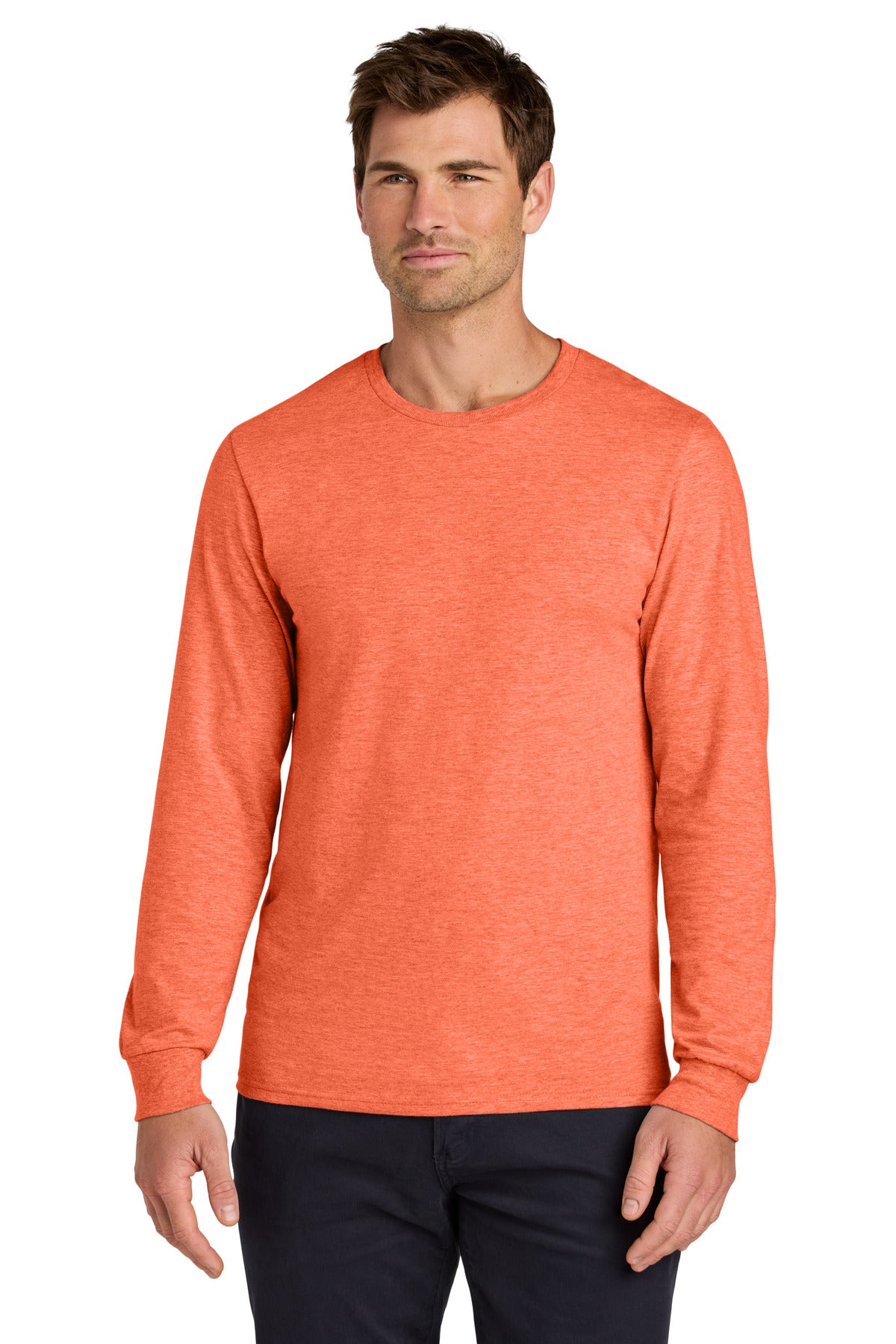 Jerzees Classics Unisex Cotton Long Sleeve T-Shirt 363L - Retro Heather Coral