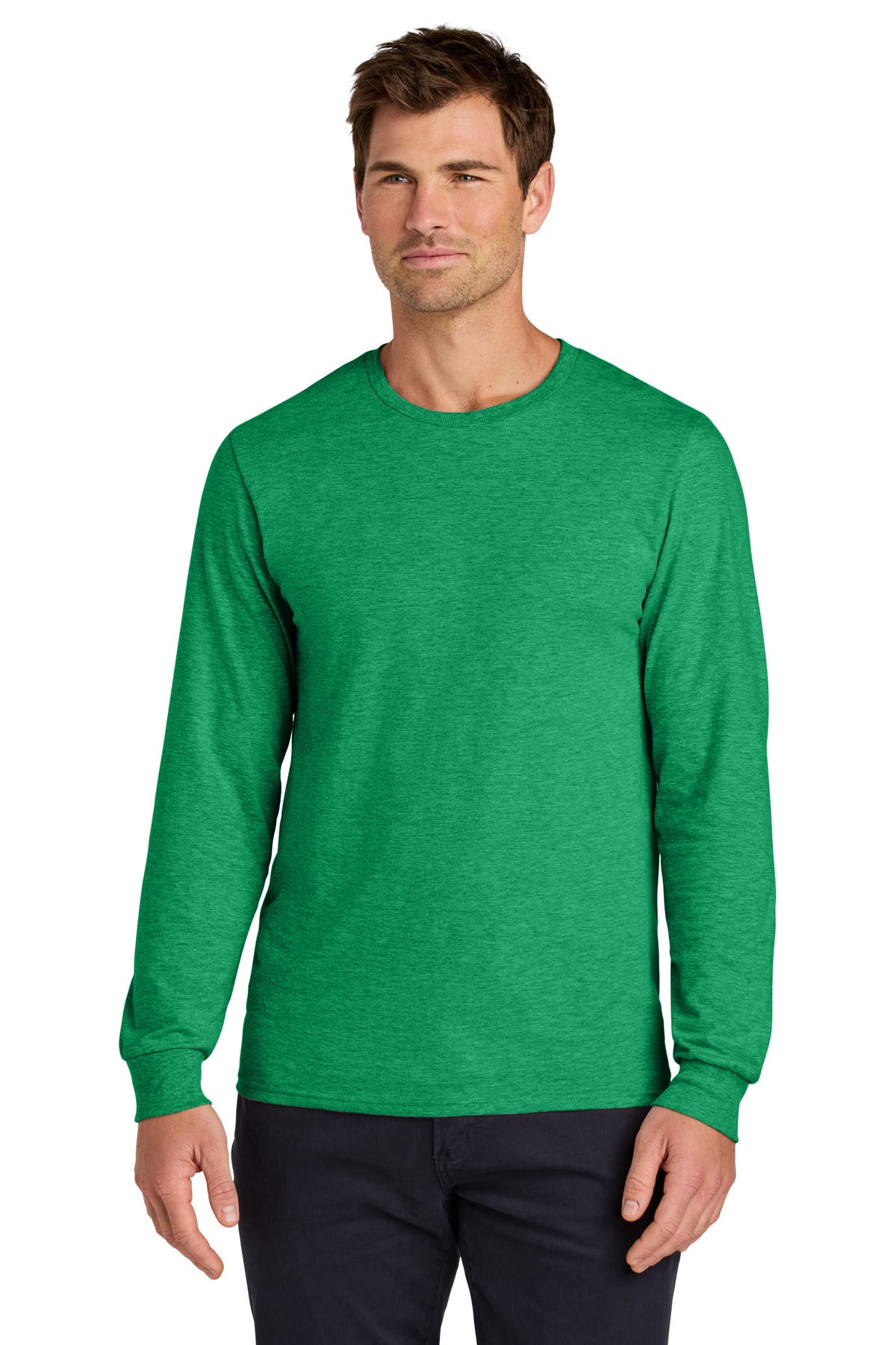 Jerzees Classics Unisex Cotton Long Sleeve T-Shirt 363L - Retro Heather Green