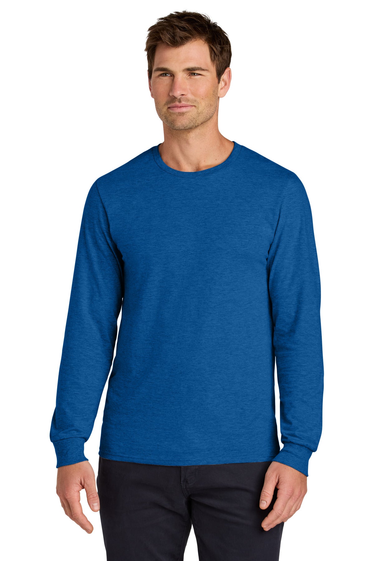 Jerzees Classics Unisex Cotton Long Sleeve T-Shirt 363L - Retro Heather Royal