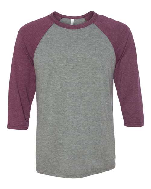BELLA + CANVAS 3200 - Grey/ Maroon Triblend