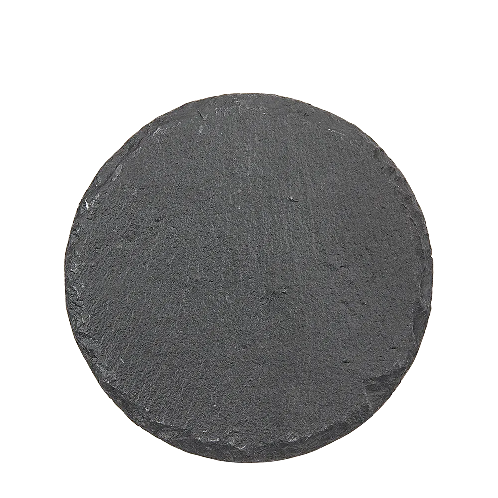 4in. Round Slate Coaster - Charcoal Gray