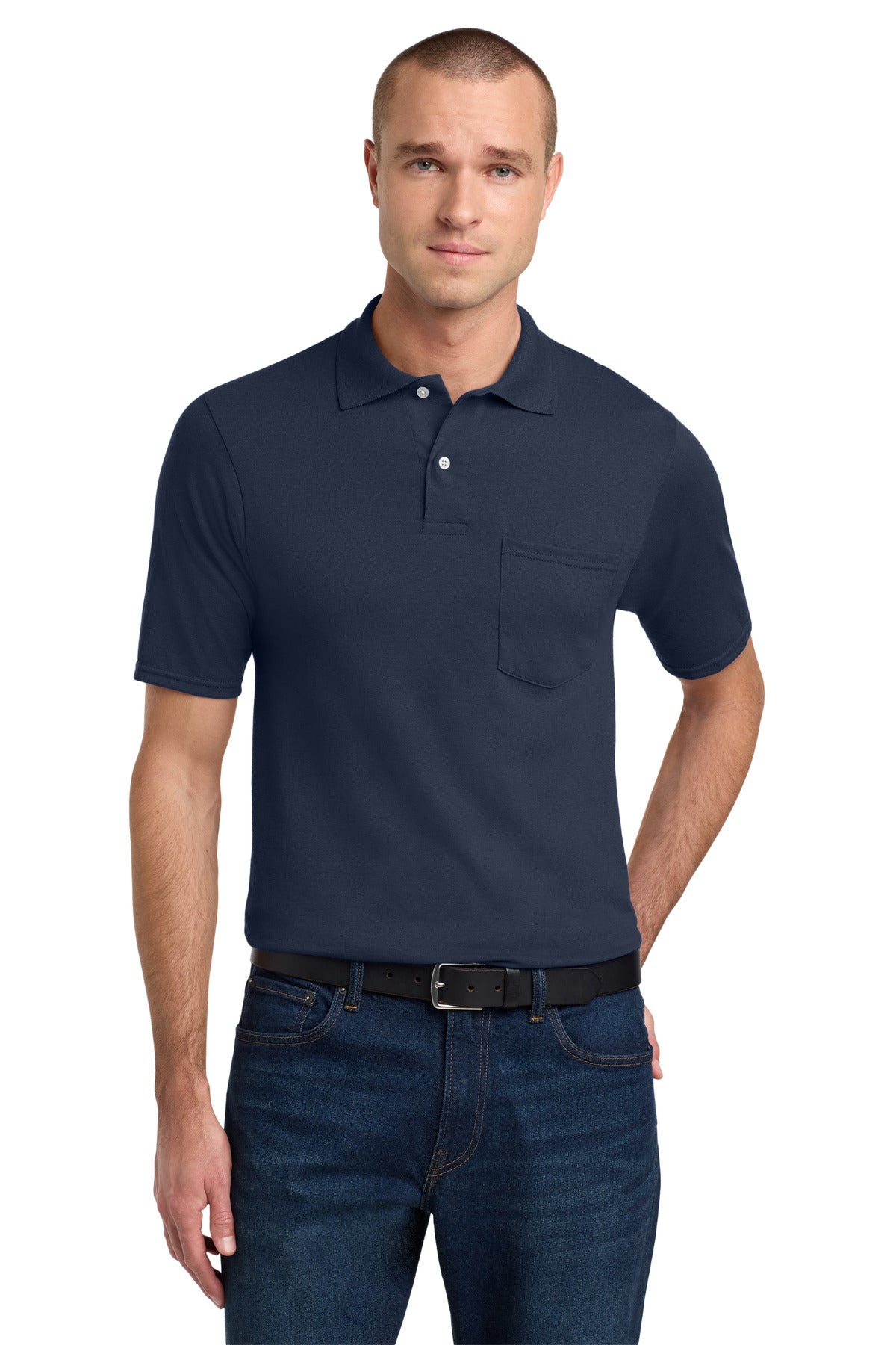 Jerzees Dri-Power Pocket Sport Shirt. 436MP - J. Navy