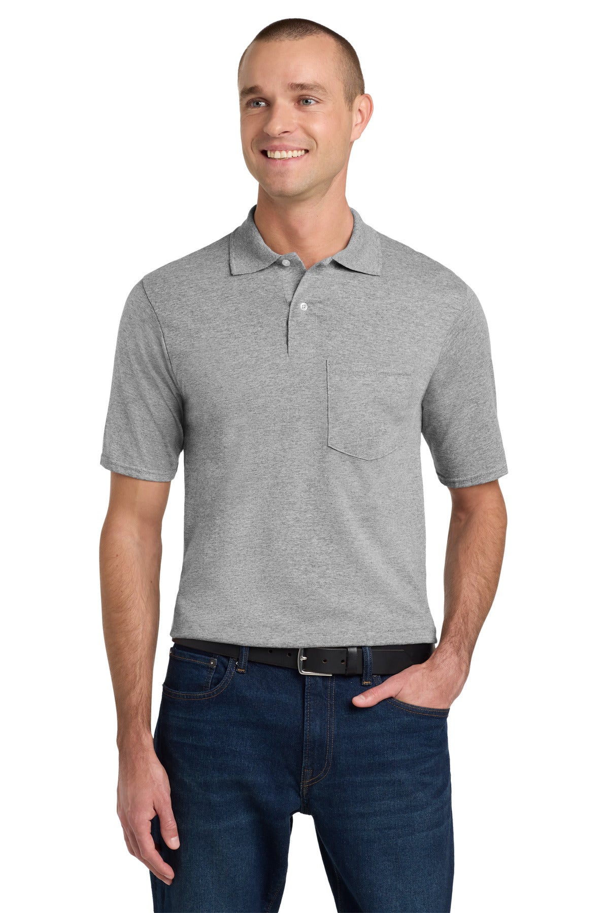 Jerzees Dri-Power Pocket Sport Shirt. 436MP - Oxford