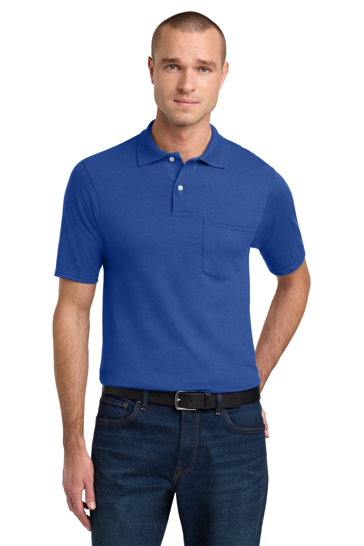 Jerzees Dri-Power Pocket Sport Shirt. 436MP - Royal