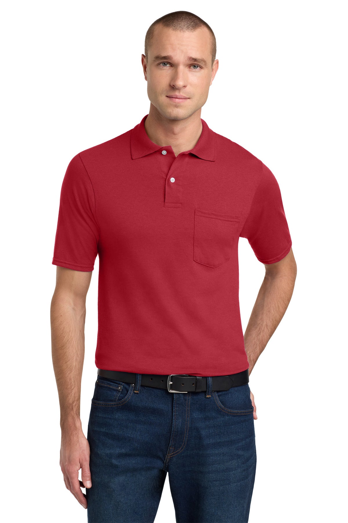 Jerzees Dri-Power Pocket Sport Shirt. 436MP - True Red