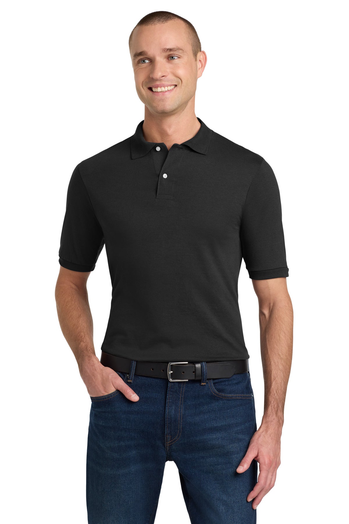 Jerzees Dri-Power Sport Shirt. 437M - Black