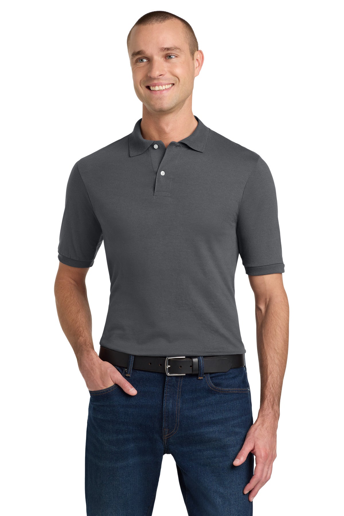 Jerzees Dri-Power Sport Shirt. 437M - Charcoal Grey