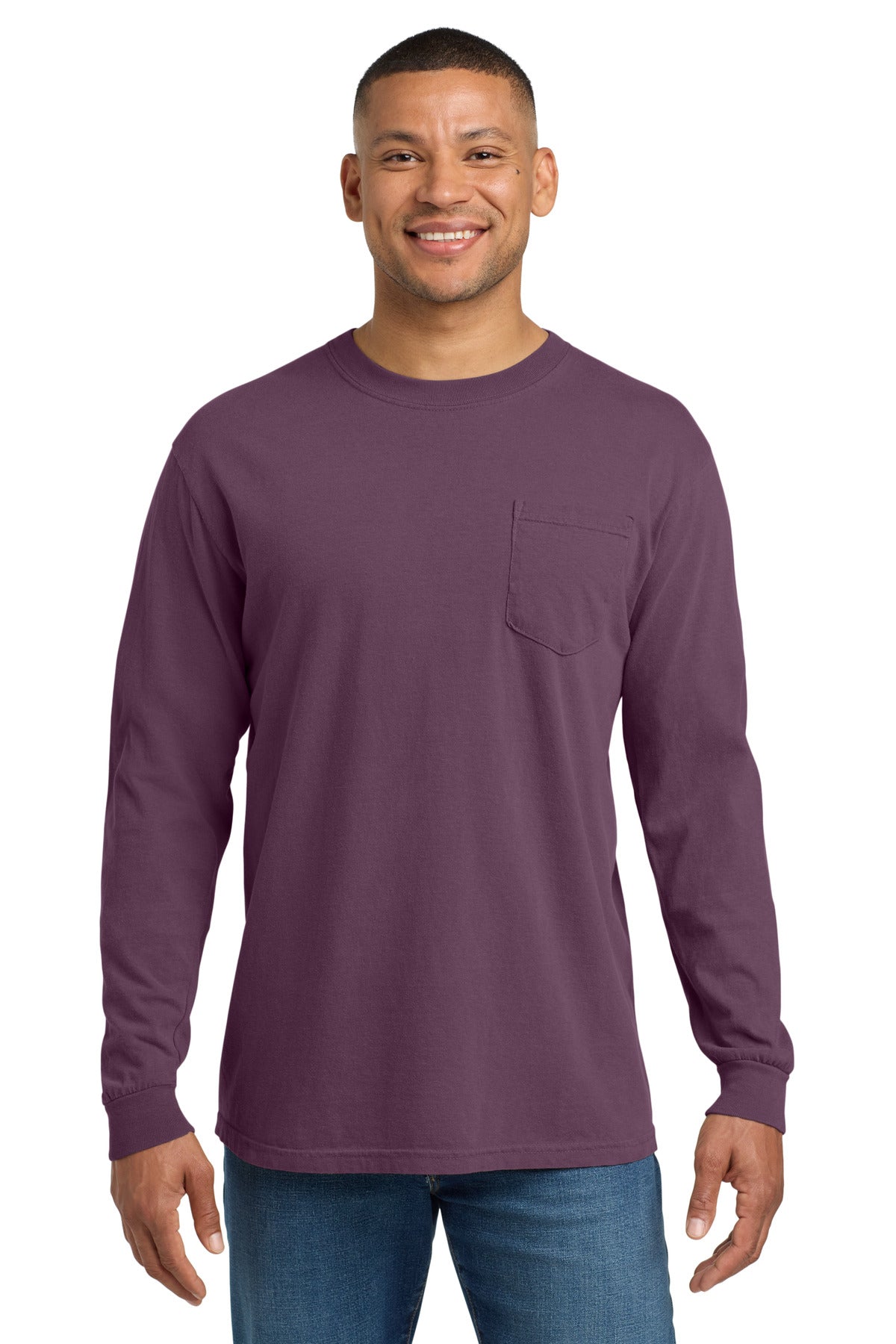 COMFORT COLORS  Heavyweight Ring Spun Long Sleeve Pocket Tee. 4410 - Berry